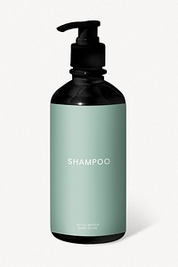 Black shampoo bottle mockup design psd