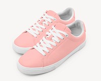 Pink sneakers mockup, editable footwear psd