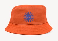 Orange bucket hat isolated design
