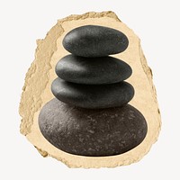 Stacked zen stones element psd