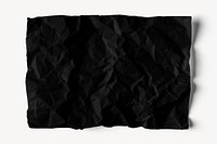 Wrinkled black paper collage element image