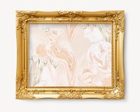 Rose in vintage premium gold frame