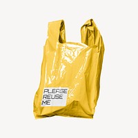 Yellow plastic bag mockup psd