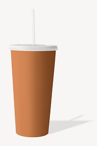 Brown disposable cup, beverage packaging