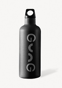 Sport bottle mockup psd in stainless steel in minimal design