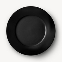 Black dinner plate mockup psd