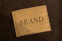 Leather label psd mockup for apparel brand