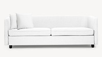 White couch mockup, home decor psd