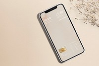 Phone screen mockup, aesthetic design space psd