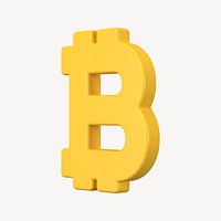 3D Bitcoin blockchain cryptocurrency icon, open-source finance psd