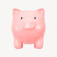 Piggy bank 3D clipart, savings & finance graphic psd