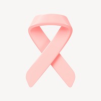 3D pink awareness ribbon clipart, breast cancer