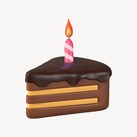 Cake clipart, 3d birthday graphic