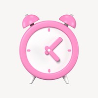 Pink alarm clock 3d clipart, business graphic psd