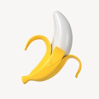 Banana clipart, 3d fruit graphic