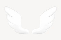 White wings clip art, cute 3d graphic