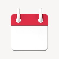 Calendar clipart, 3D business appointment graphic