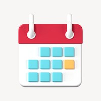 3D calendar clipart, reminder symbol psd