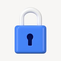 3D lock clipart, data security, technology graphic