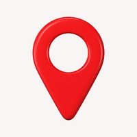 3D location pin sticker, map symbol psd