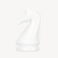 Knight chess piece clipart, 3D business symbol graphic psd
