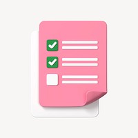 Checklist 3D clipart, business prioritization illustration