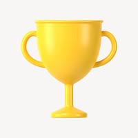 3D golden trophy sticker, prize for 1st place psd