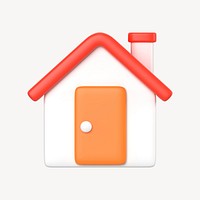 House, home icon, 3D rendering illustration