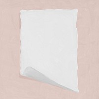 White ripped paper, aesthetic stationery doodle collage element psd