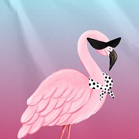 Cool flamingo background, gradient colorful design