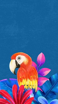 Macaw blue iPhone wallpaper, wildlife illustration