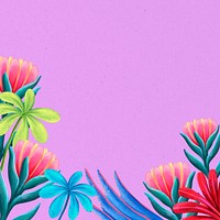 Tropical flowers border background, pink design