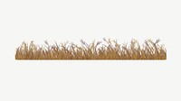 Wheat field border collage element, drawing design psd