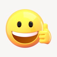 Thumbs up emoji collage element, 3D emoticon illustration