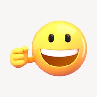 Emoji with fist collage element, 3D emoticon illustration