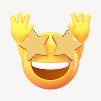 Excited emoji 3D rendered illustration