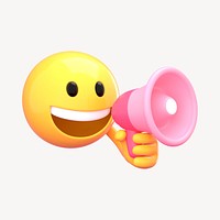 Emoji holding megaphone collage element psd