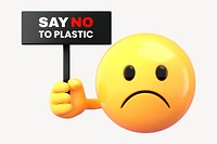 No plastic sign mockup, 3D emoji design psd