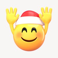 Emoji Santa, Christmas collage element psd