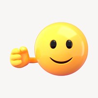 Slightly smile emoji collage element, 3D emoticon illustration