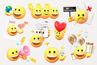 3D emoji & events sticker set psd