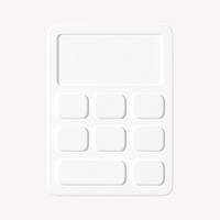 White minimal calculator 3D business icon