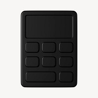 Black monochrome calculator 3D business icon