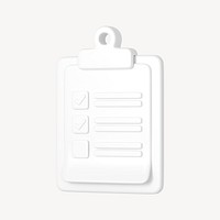 White checklist clipboard 3D business icon