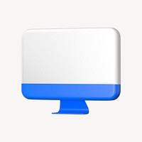Blue 3D computer screen, technology graphic