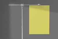 Hanging lime yellow poster, design space