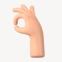 OK hand, 3D gesture illustration psd