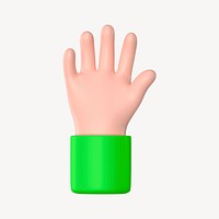 Raised hand gesture, 3D illustration psd