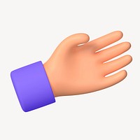 Palm hand, 3D illustration in aerial view psd