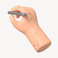 Freckled hand holding pencil, 3D illustration psd